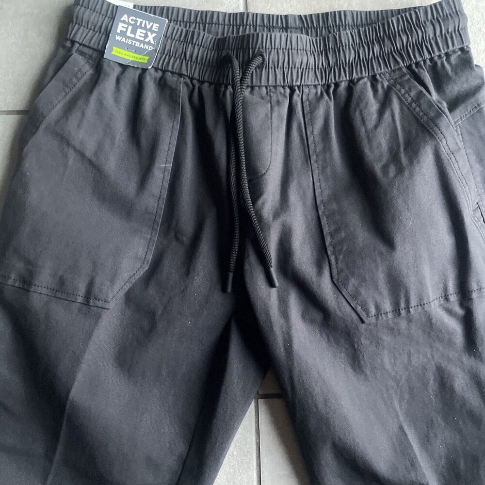 Haggar Pull On Workwear Stretch Hiker Utility Straight Fit Pants Lead Gray 34/30